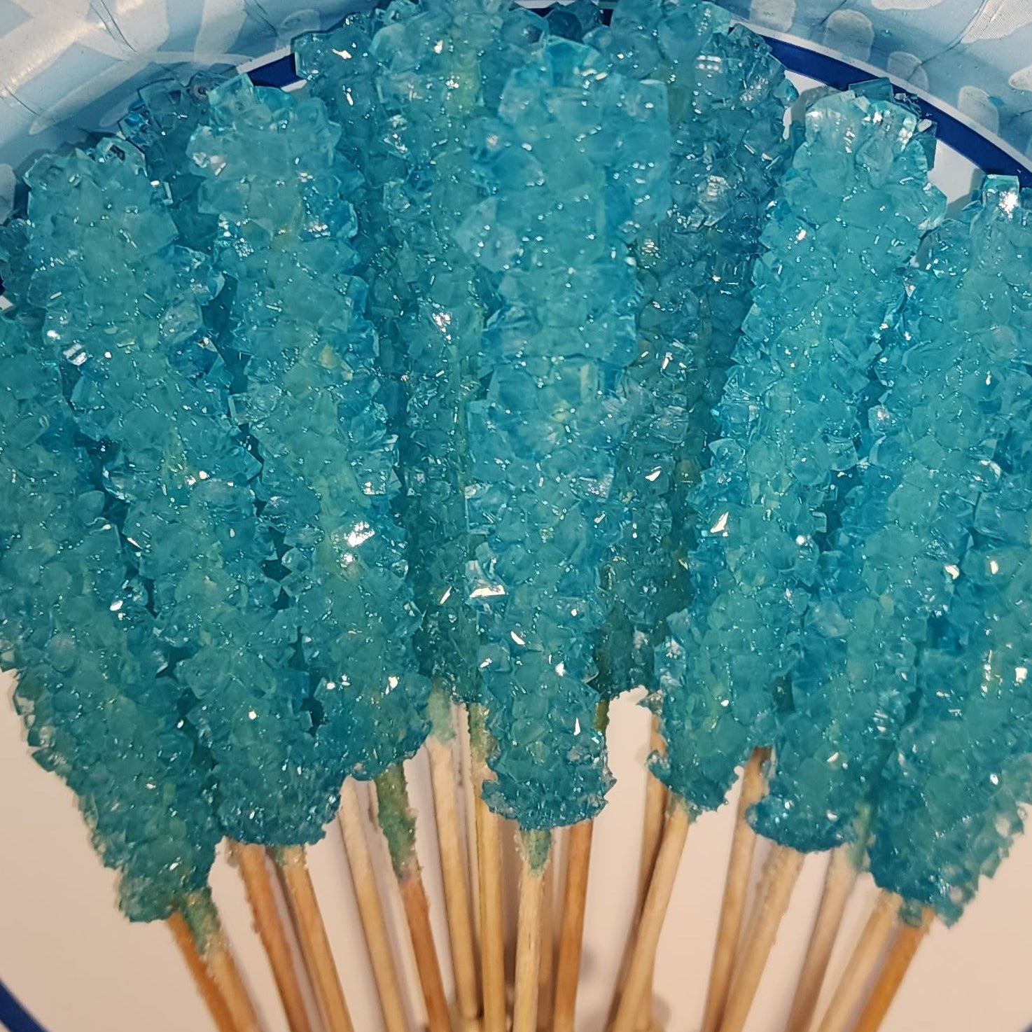 Blue Raspberry Rock Candy Sticks